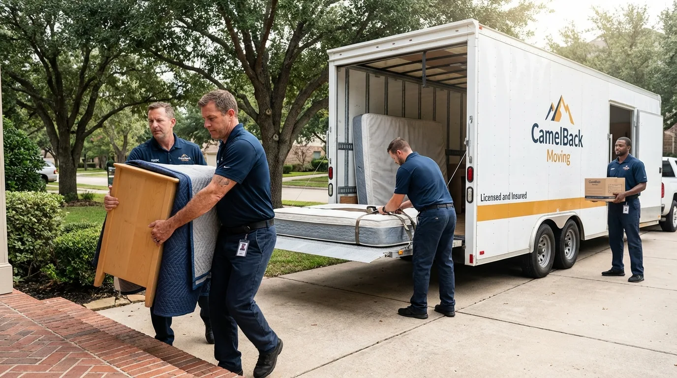Crew loading residential truck for cross-state move from Hayden, CO