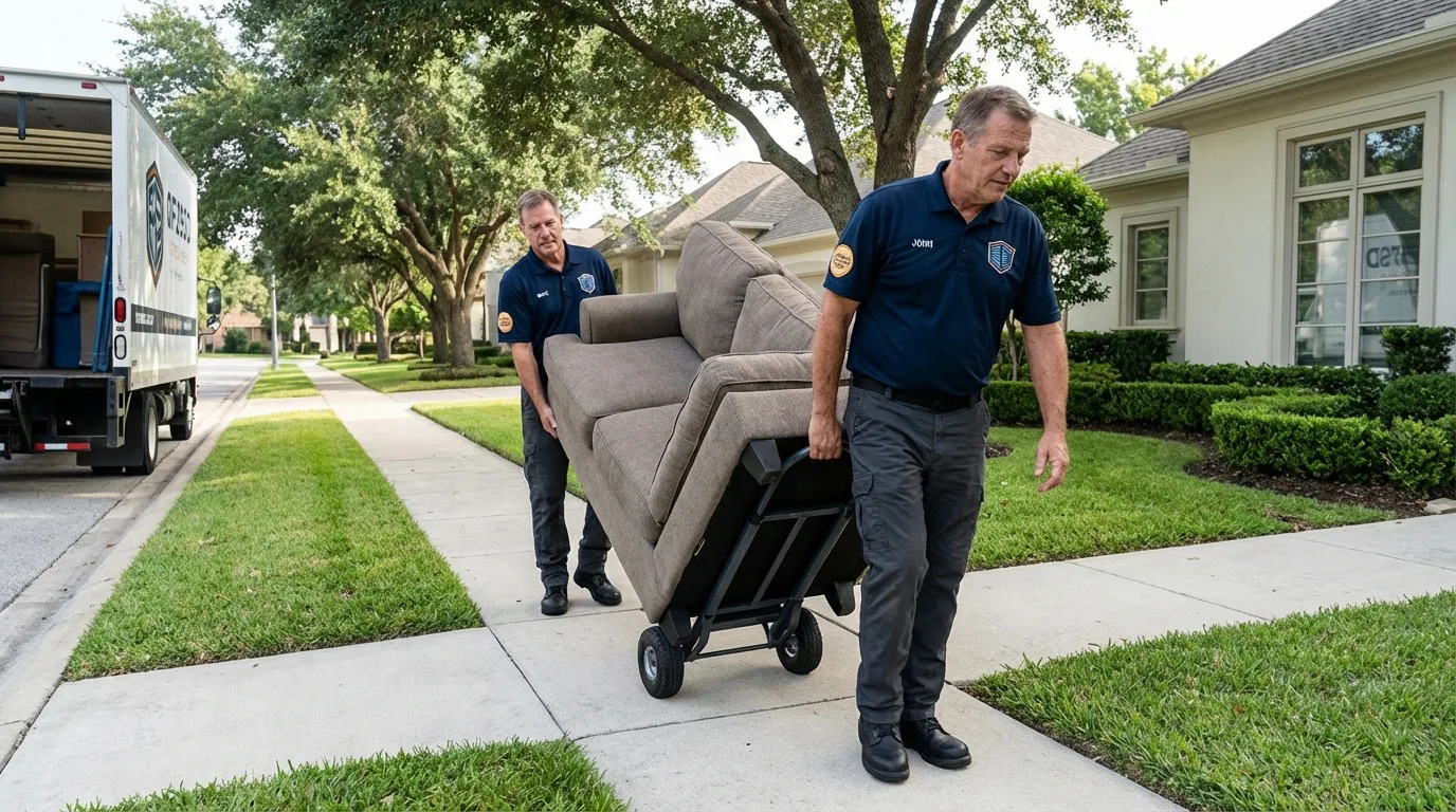Local residential moving crew loading furniture in Hayden, CO